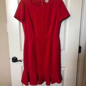 Cremieux Red Dress with ruffle